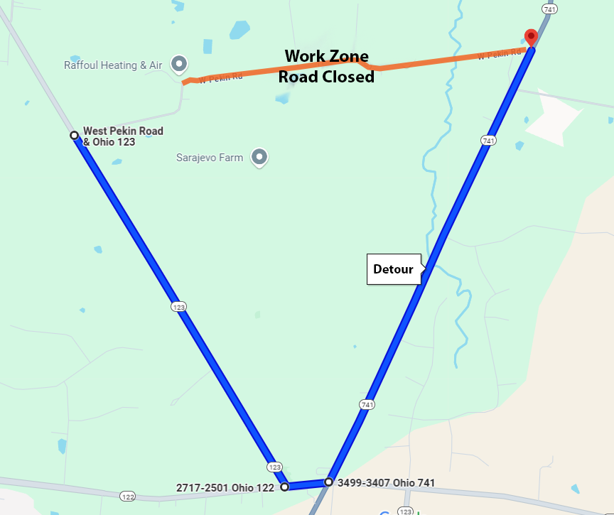 road detour map